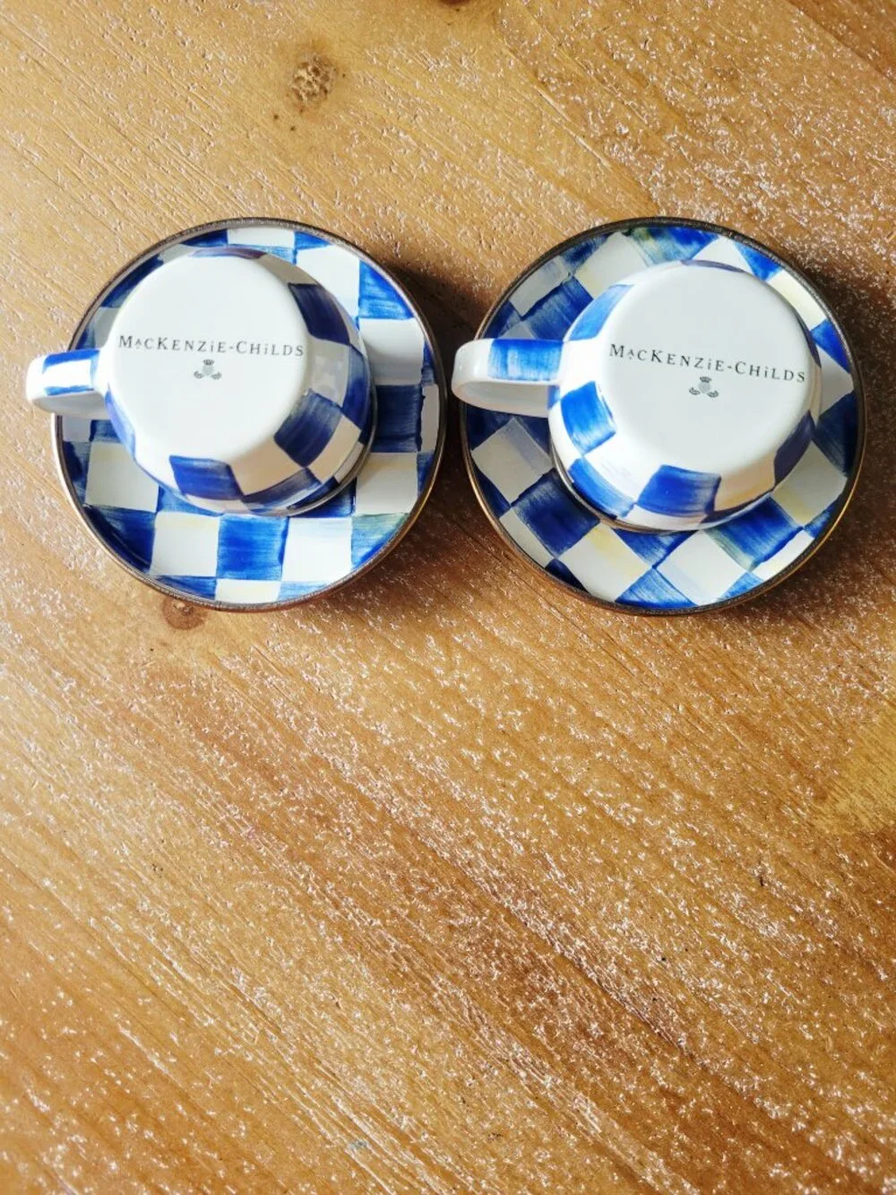 MacKenzie-Childs Royal Check Espresso Cup and Saucer Set